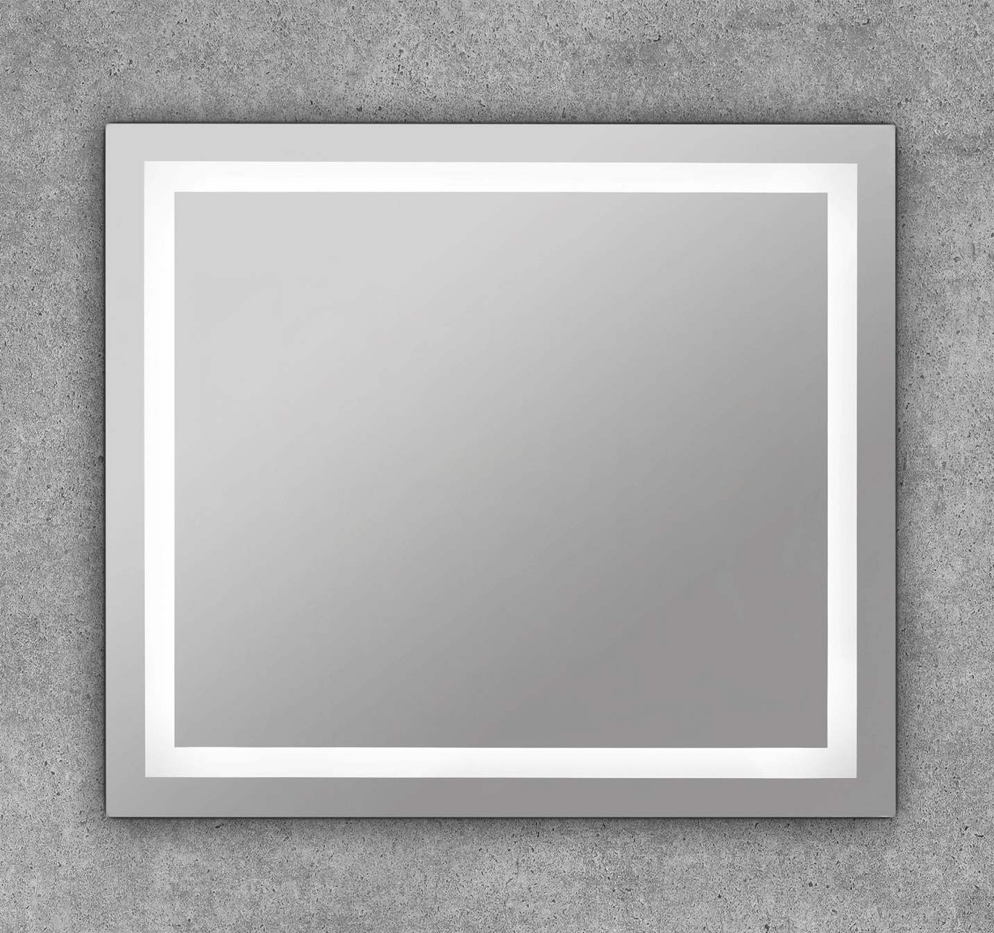 Espejo con led frontal y marco en negro con iluminación retroiluminada  perimetralmente Sire - Espejo Baño